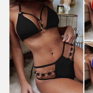 Women's Black Sexy Bikini Set Cheeky Swimsuit Two Piece NWT M